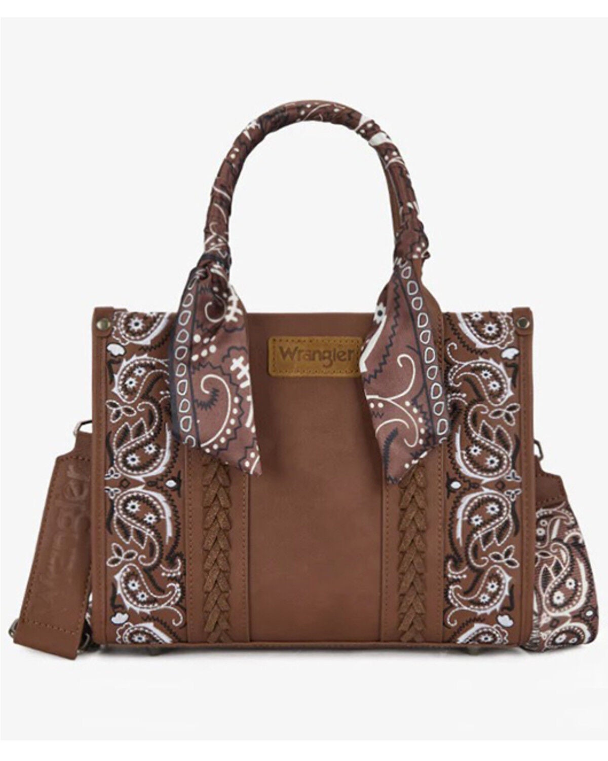 Image #1 - Wrangler Women's Bandana Paisley Print Crossbody Bag, Brown, hi-res
