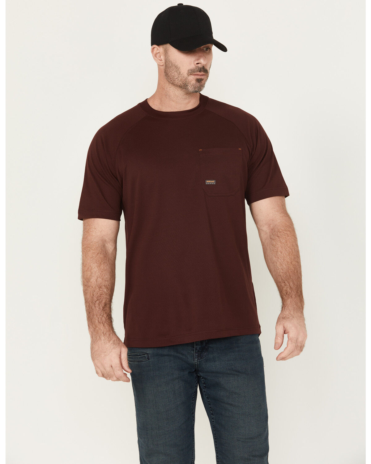 Image #2 - Ariat Men's Rebar Heat Fighter Wired Short Sleeve Pocket Work Shirt, Red, hi-res