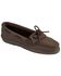 Image #1 - Minnetonka Women's Moosehide Fringed Kiltie Moccasins - Round Toe, Chocolate, hi-res