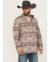 Image #1 - Wrangler Men's Southwestern Print 1/4 Zip Hooded Pullover, Taupe, hi-res
