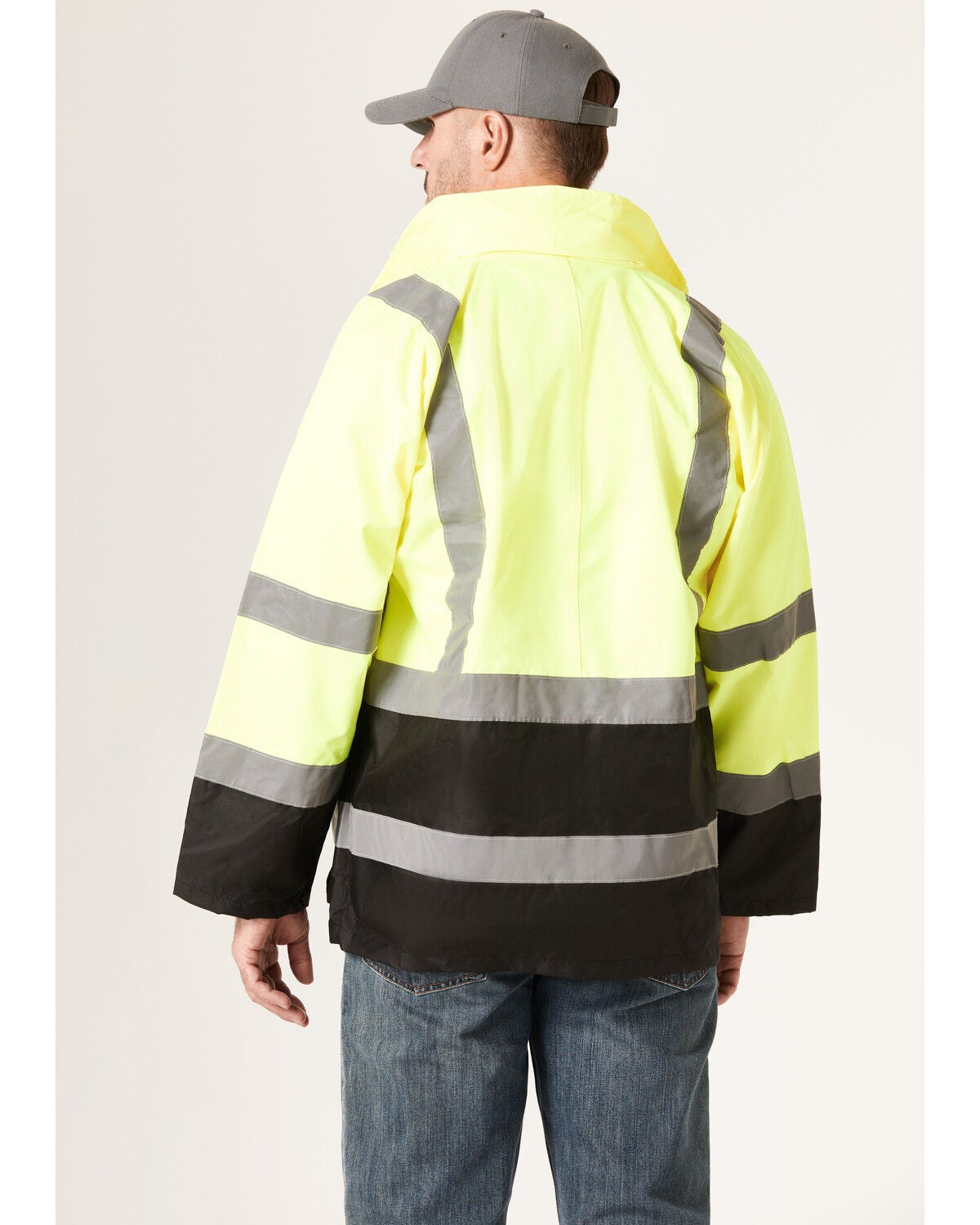 Image #3 - Utility Pro Men's HiVis Waterproof Rain Jacket, Yellow, hi-res