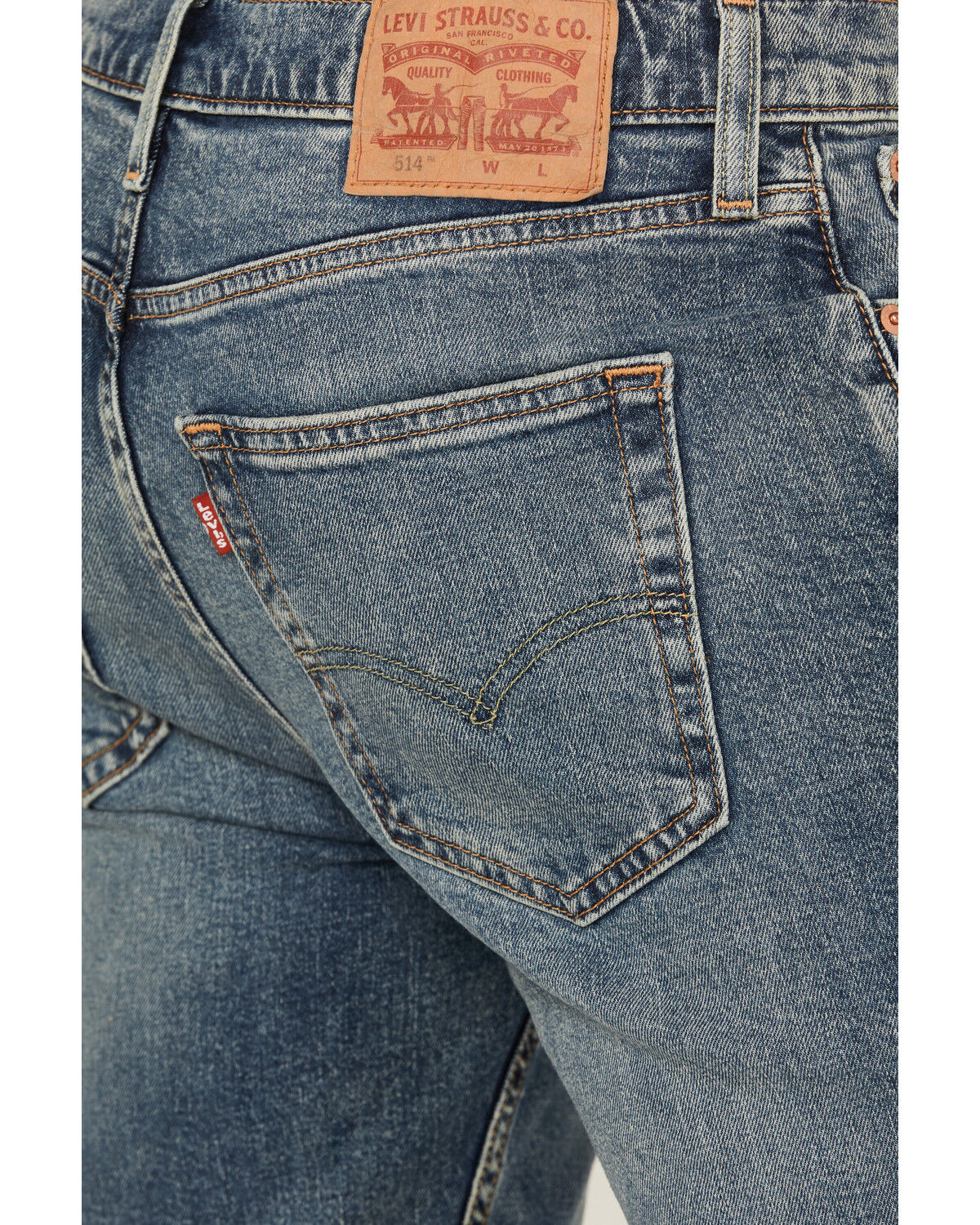 Image #4 - Levi's Men's 514™ Medium Wash Straight Stretch Denim Jeans, Medium Wash, hi-res