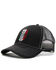 Cody James Men's Mexico Flag Sugar Skull Embroidered Mesh-Back Ball Cap , Black, hi-res