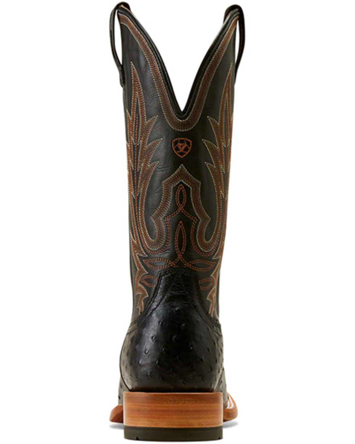 Image #3 - Ariat Men's Showboat Exotic Ostrich Western Boots - Square Toe, Black, hi-res