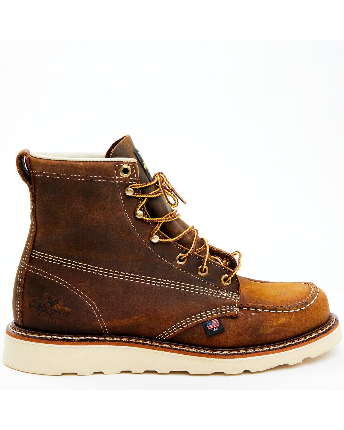 Image #2 - Thorogood Men's 6" American Heritage MAXWear USA Wedge Sole Work Boots - Soft Toe, Brown, hi-res