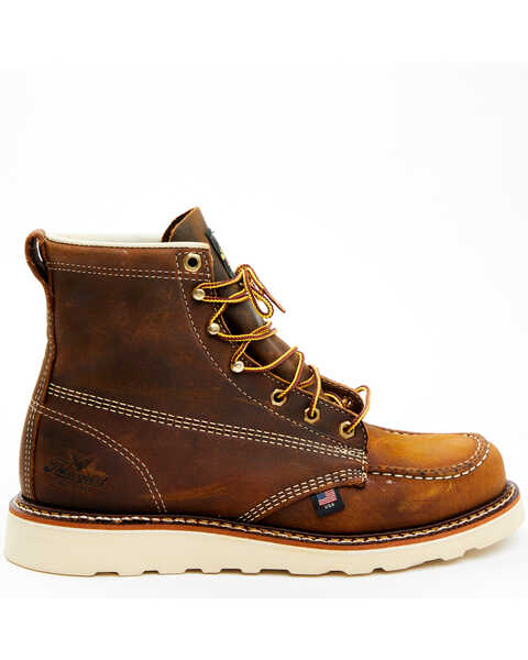 Image #2 - Thorogood Men's 6" American Heritage MAXWear Made In The USA Wedge Sole Work Boots - Soft Toe, Brown, hi-res
