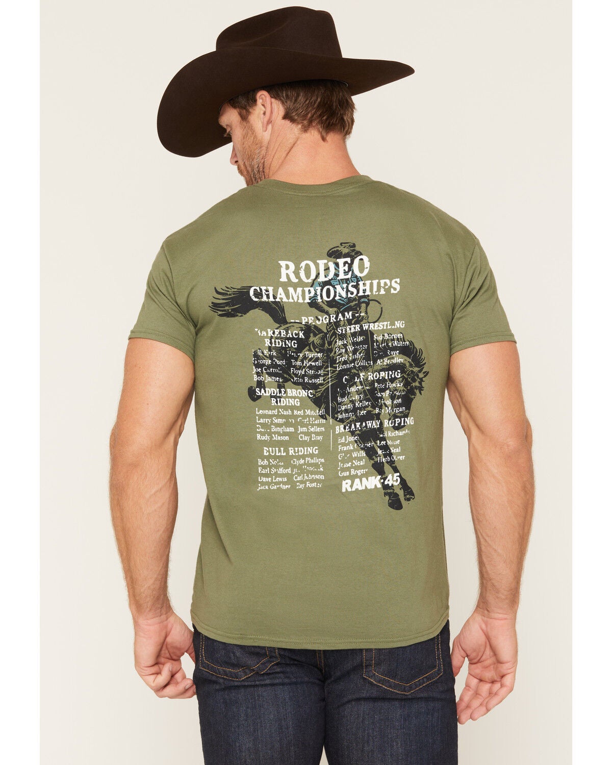 Image #1 - RANK 45&reg; Men's Get with the Program Short Sleeve Graphic T-Shirt, Olive, hi-res