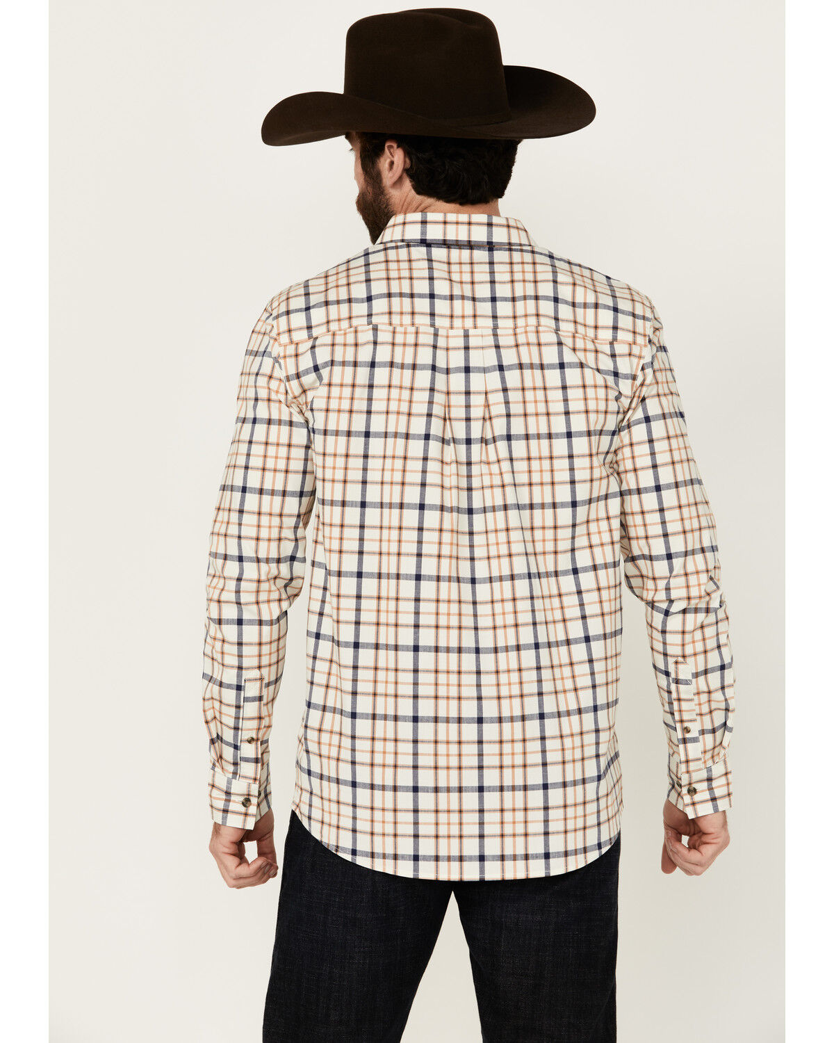 Image #4 - Brothers and Sons Men's Alva Plaid Print Long Sleeve Button-Down Western Shirt, White, hi-res