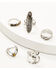 Image #1 - Shyanne Women's Juniper Sky Feather Ring Set - 5 Piece, Silver, hi-res