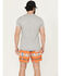 Image #3 - Panhandle Men's Southwestern Print Stretch Board Shorts, Orange, hi-res