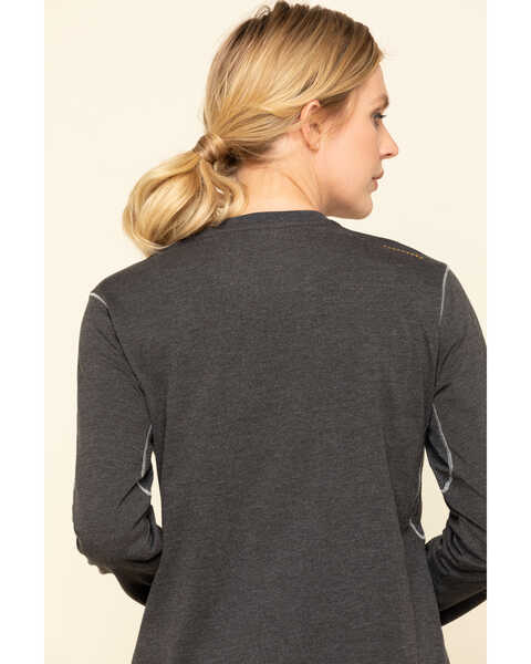 Image #5 - Ariat Women's Charcoal Heather Rebar Logo Long Sleeve Work Shirt, Charcoal, hi-res