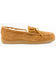 Minnetonka Men's Sheepskin Hardsole Moccasins - Extended Sizes, Tan, hi-res