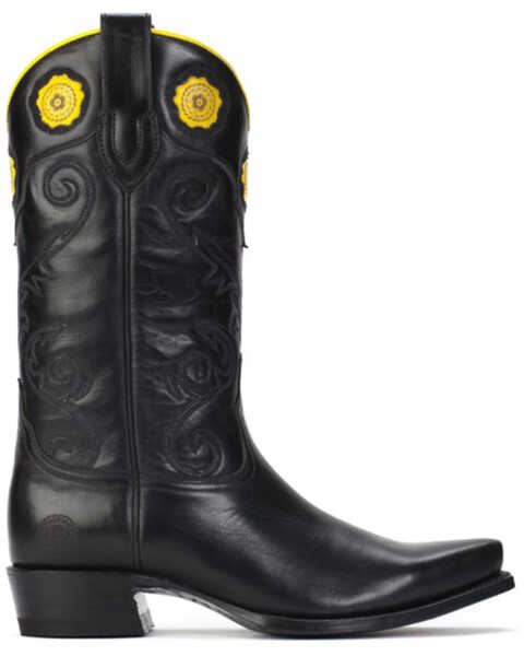 Image #2 - Ranch Road Boots Women's Rosette Floral Embroidered Western Boots - Snip Toe, Black, hi-res