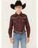 Image #1 - Cowboy Hardware Boys' Barbed Wire Long Sleeve Snap Western Shirt, Rust Copper, hi-res