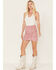 Image #1 - Idyllwind Women's Charlotte Faux Suede Studded Mini Skirt, Mauve, hi-res