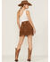 Scully Women's Fringe Tiered Suede Mini Skirt, Brown, hi-res