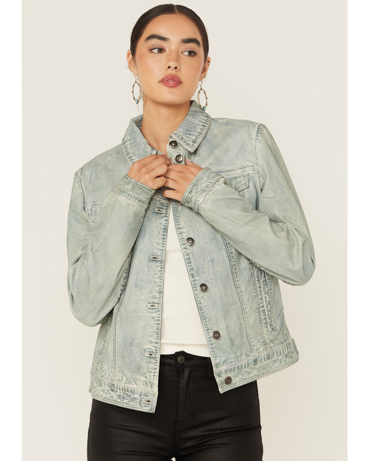 Image #1 - Scully Women's Trucker Jacket, Blue, hi-res