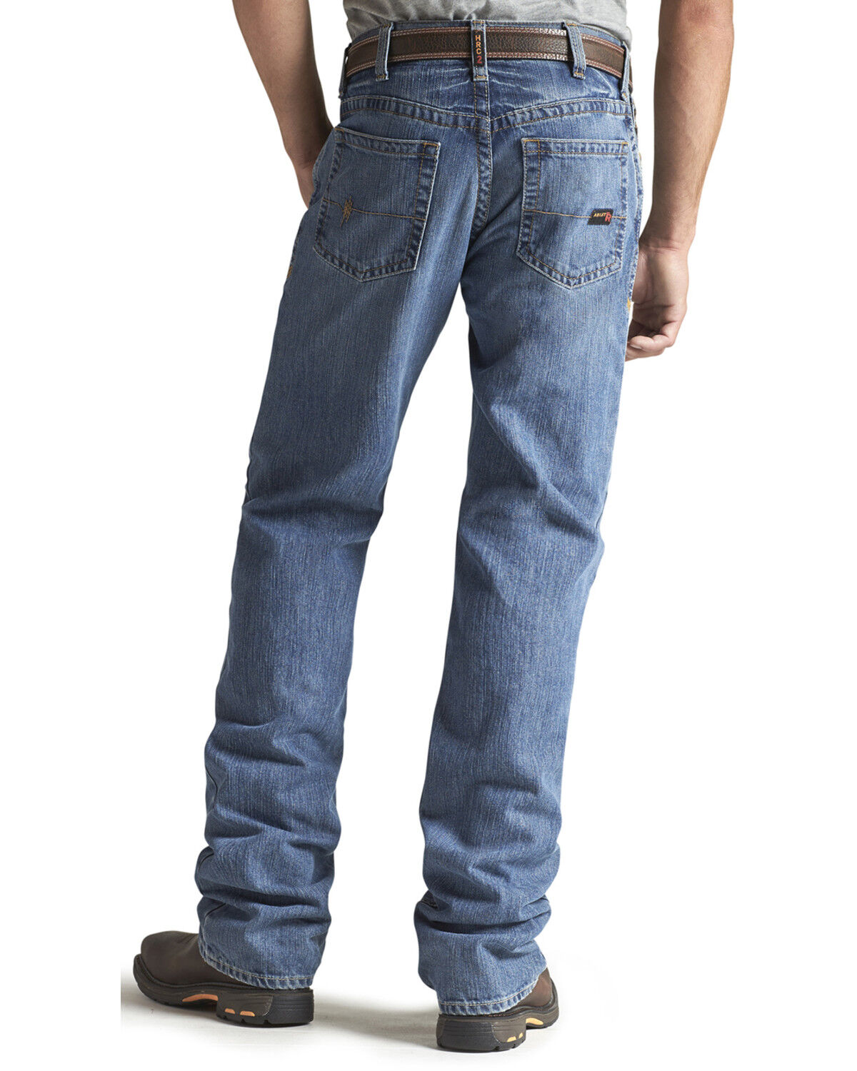 Image #1 - Ariat Men's FR M3 Medium Wash Loose Basic Stackable Straight Leg Jean, Denim, hi-res