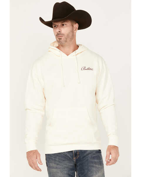 Pendleton Men's Boot Barn Exclusive Tucson Circle Logo Hooded Sweatshirt, Ivory, hi-res
