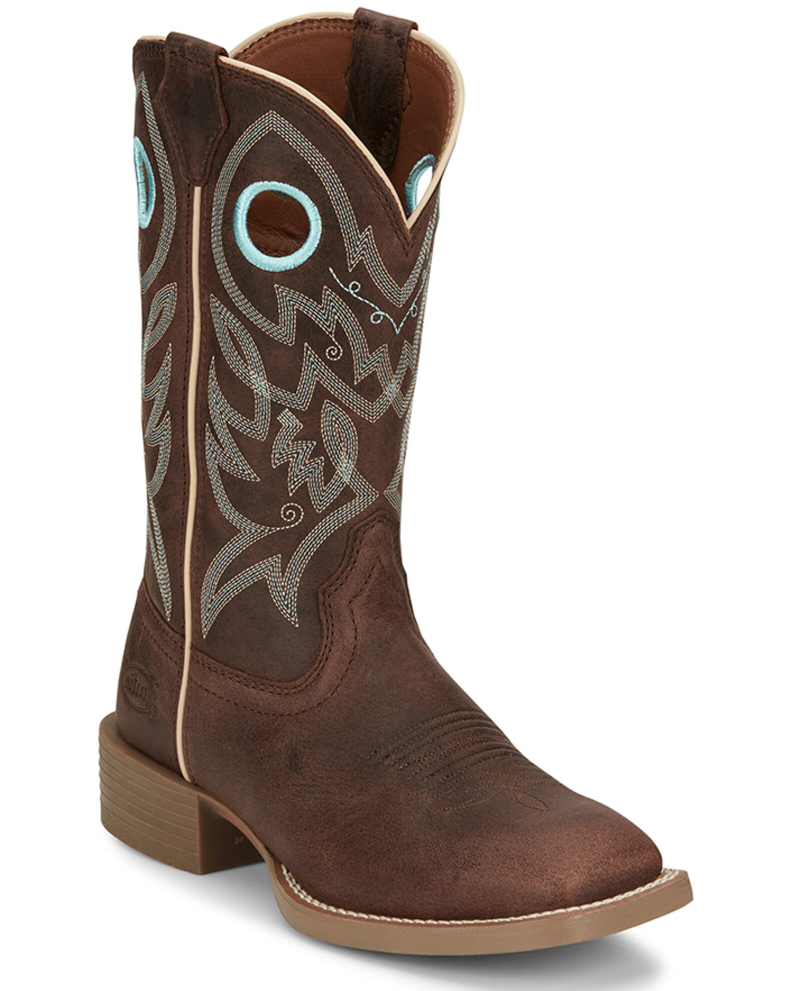 Justin women's square toe cowboy boots sales