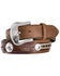 Tony Lama Duke Leather Belt, Aged Bark, hi-res