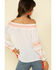 Image #5 - Wrangler Women's Embroidered Tassel Off Shoulder Top, Ivory, hi-res