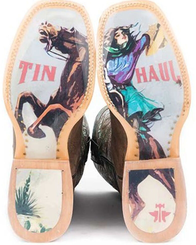 Tin Haul Women's Ban-Dan-Uh Western Boots - Wide Square Toe, Brown, hi-res