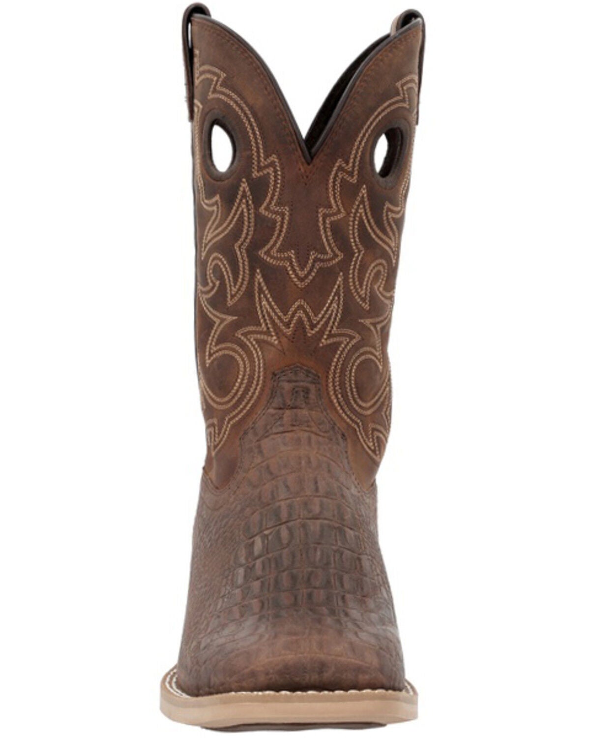 Image #4 - Durango Men's Shyloh Croc Print Performance Western Boots - Broad Square Toe, Brown, hi-res