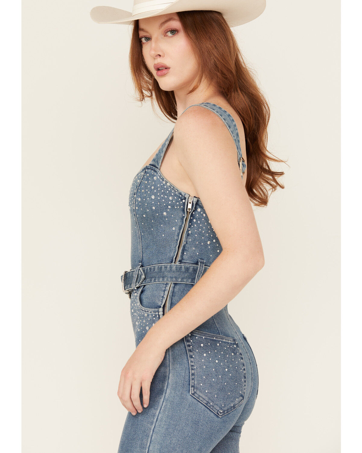 Image #3 - Show Me Your Mumu Women's Venetian Rhinestone Jumpsuit, Blue, hi-res