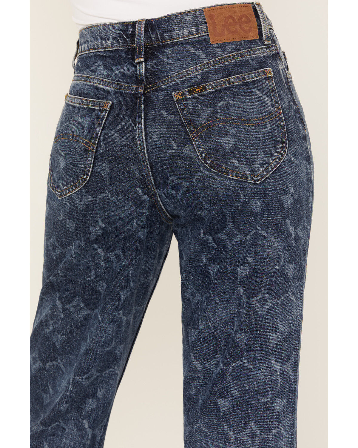 Image #4 - Lee Women's Medium Wash Mid Rise Floral Flare Jeans, Blue, hi-res