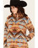 Image #2 - Roper Women's Southwestern Print Sherpa 1/4 Zip Pullover, Beige, hi-res