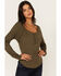 Image #3 - Idyllwind Women's French Terry Henley Shirt, Olive, hi-res