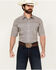 Image #1 - Roper Men's Amarillo Mini Medallion Print Short Sleeve Snap Western Shirt, Beige, hi-res