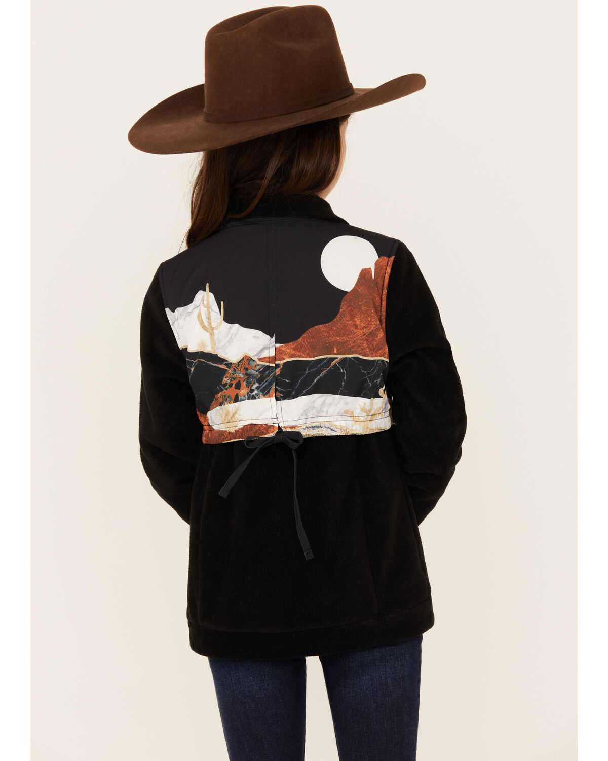 Image #4 - Hooey Girls' Scenic Print Softshell Jacket, Black, hi-res