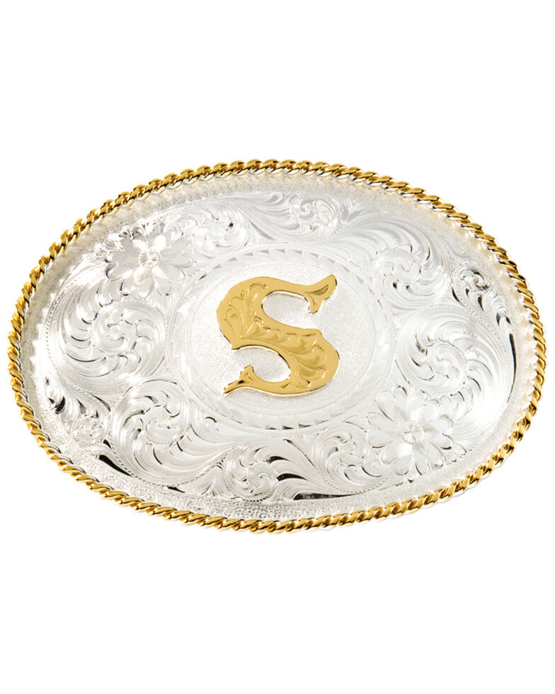 Montana Silversmiths Initial "S" Buckle, Silver, hi-res