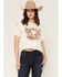 Image #1 - Rock & Roll Denim Women's Western Steer Short Sleeve Graphic Tee, Cream, hi-res