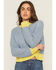 Image #1 - Cleo + Wolf Women's Colorblock And Stitch Sweater, Light Blue, hi-res