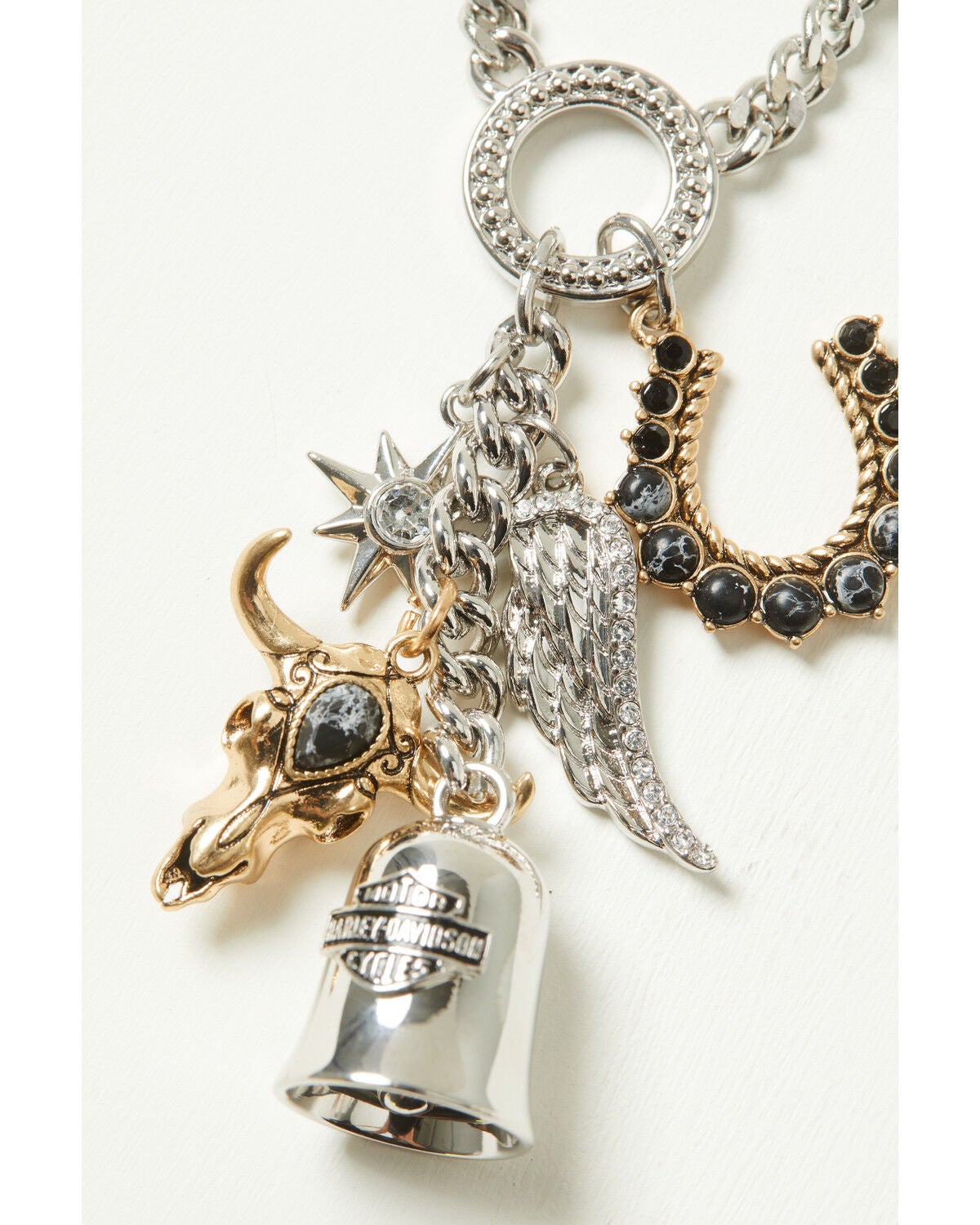 Image #2 - Lainey Wilson X Harley Davidson Women's Charm Necklace, Silver, hi-res