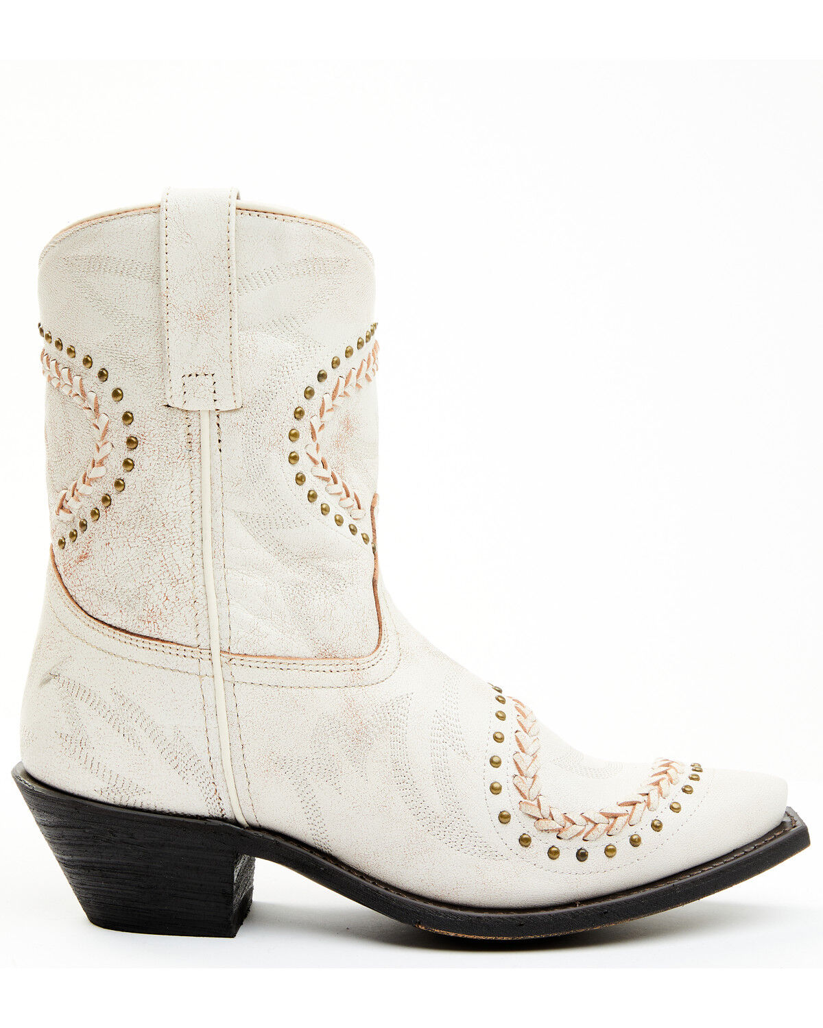 Image #2 - Laredo Women's Bone Embellished Booties - Snip Toe, Off White, hi-res