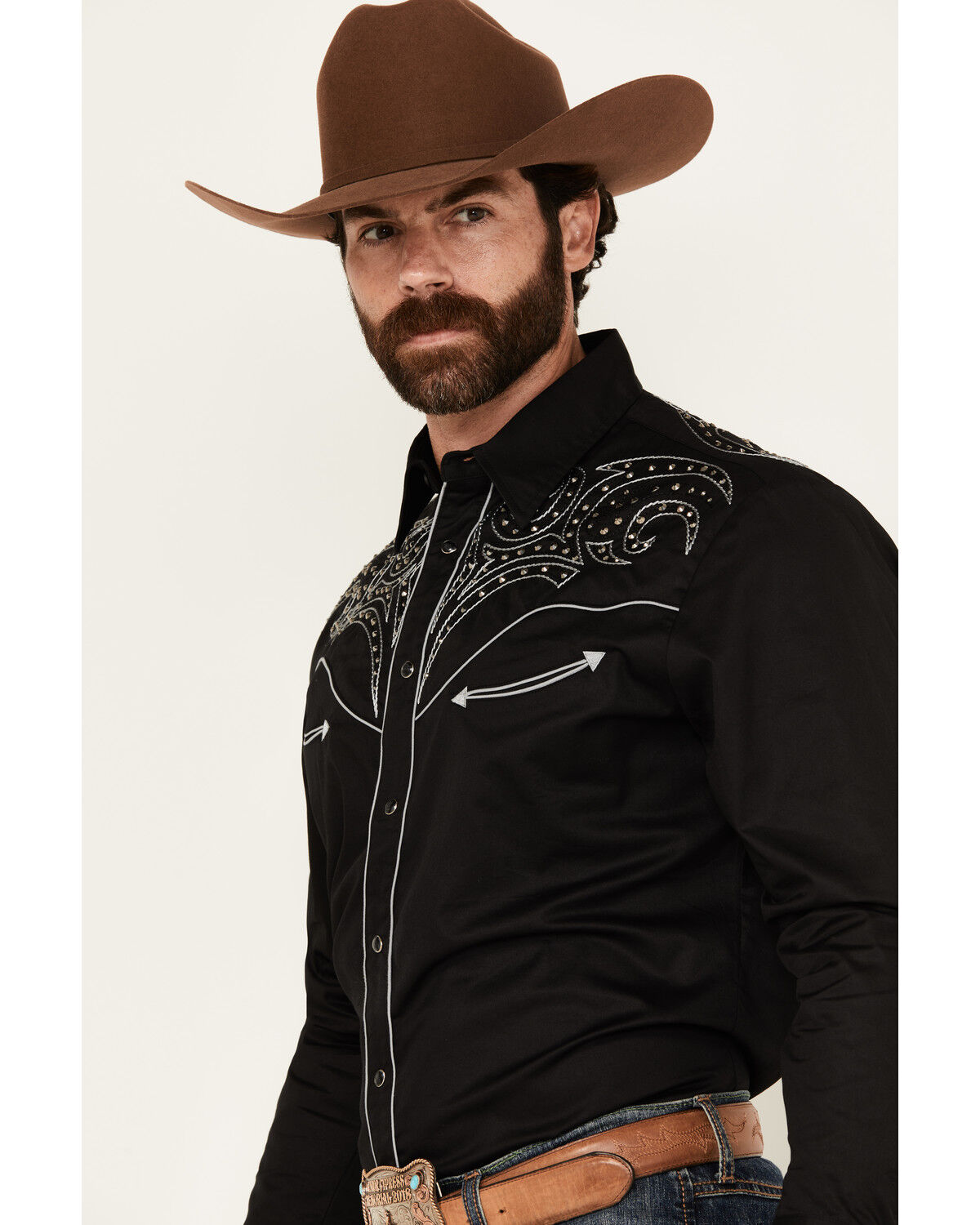 Image #2 - Rodeo Clothing Men's Embellished Yoke Long Sleeve Snap Western Shirt, , hi-res