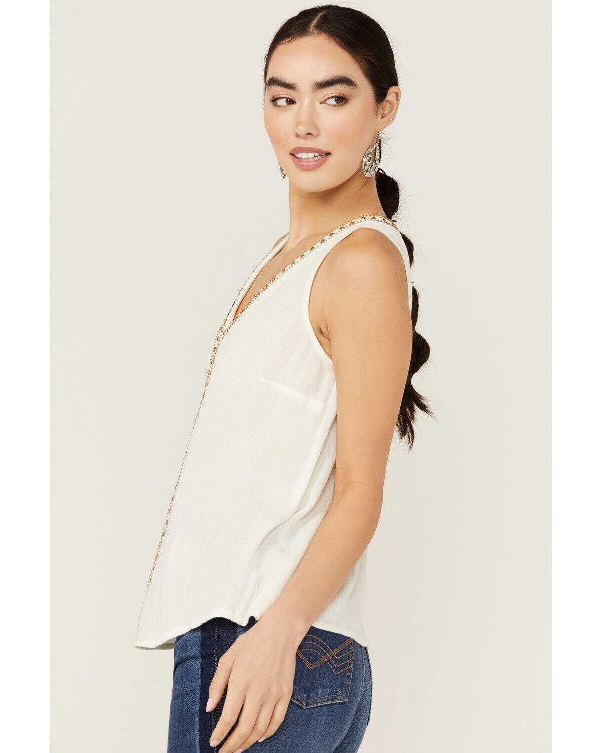 Image #2 - Idyllwind Women's Camellia Sleeveless Top, Ivory, hi-res