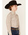 Image #2 - Rock & Roll Denim Boys Geo Print Long Sleeve Pearl Stretch Snap Western Shirt, Cream, hi-res