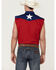 Cody James Men's Texas Flag Bubba Sleeveless Snap Western Shirt , Red/white/blue, hi-res