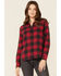 Image #1 - Flag & Anthem Women's Buffalo Check Long Sleeve Western Shirt, Red, hi-res