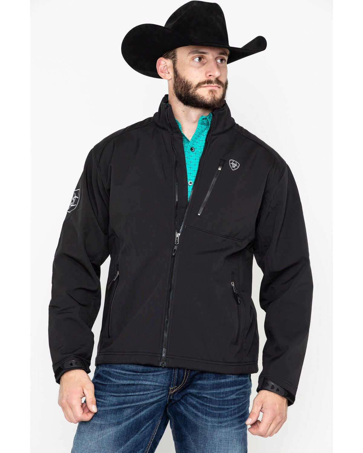 Ariat Men's Black Logo 2.0 Softshell Jacket - Tall, Black, hi-res