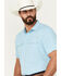 Image #2 - Ariat Men's VentTEK Outbound Solid Short Sleeve Fitted Performance Shirt, Light Blue, hi-res