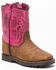 Image #1 - Shyanne Infant Girls' Top Western Boots - Round Toe, Brown/pink, hi-res