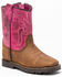 Shyanne Infant Girls' Top Western Boots - Round Toe, Brown/pink, hi-res