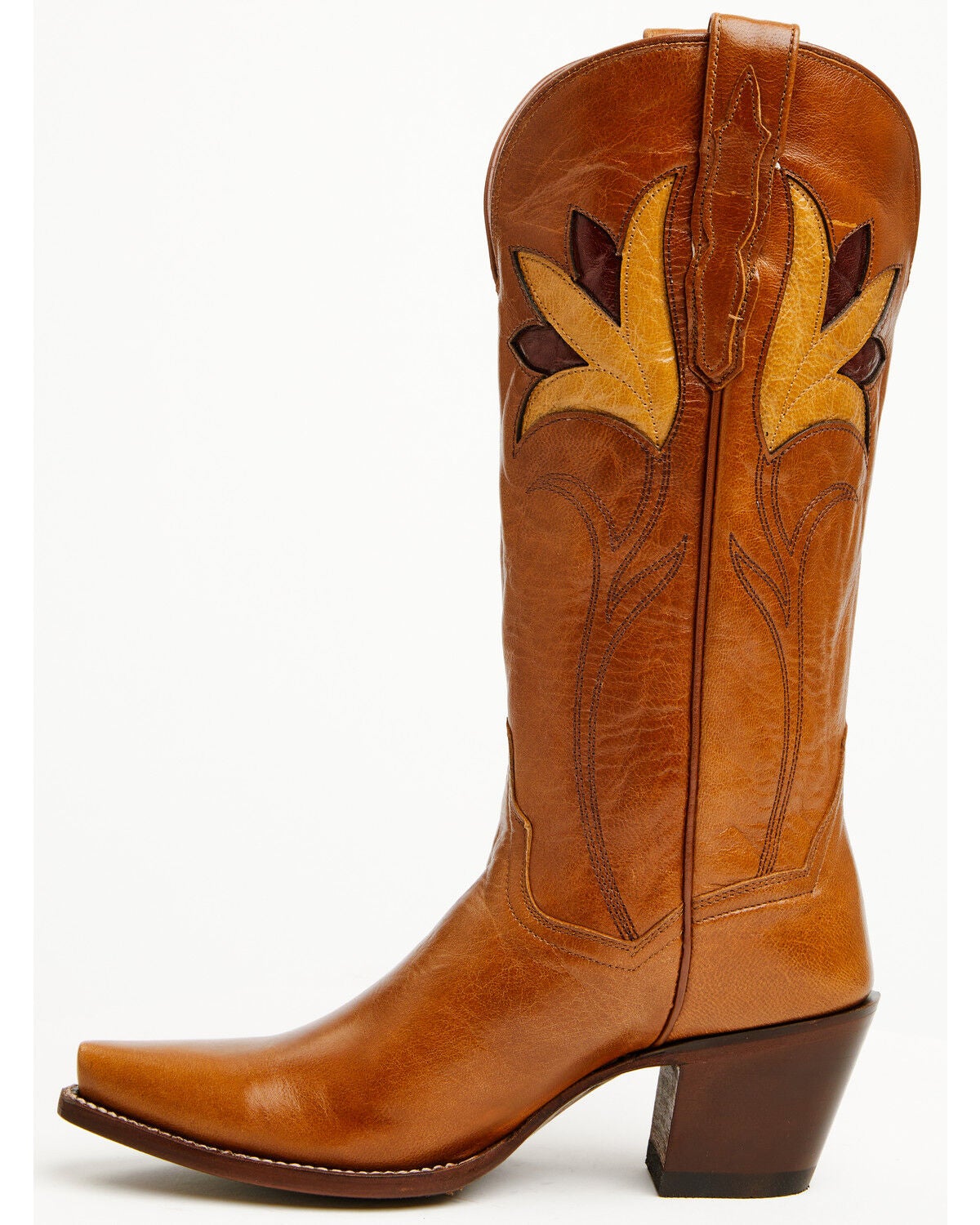 Image #3 - Dan Post Women's Marsala Whiskey Inlay Tall Western Boots - Snip Toe, Brown, hi-res