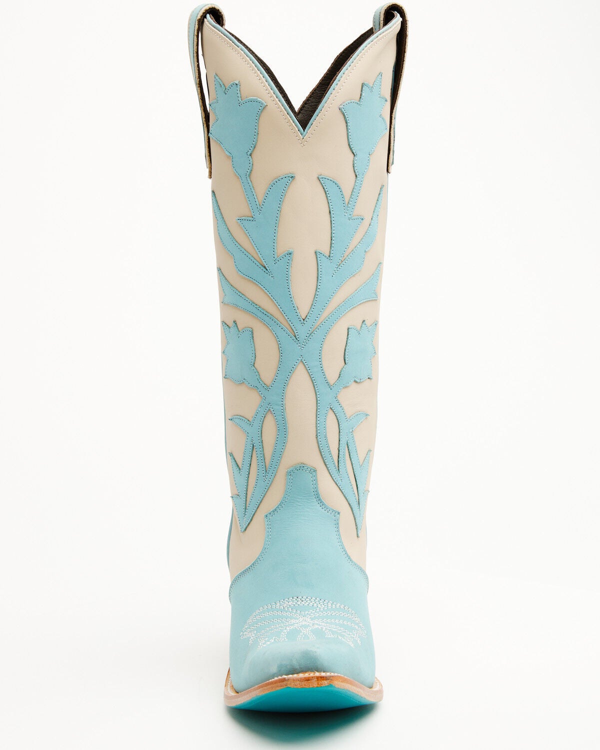 Image #4 - Lane Women's Jolene Overlay Tall Western Boots - Snip Toe, Blue/white, hi-res